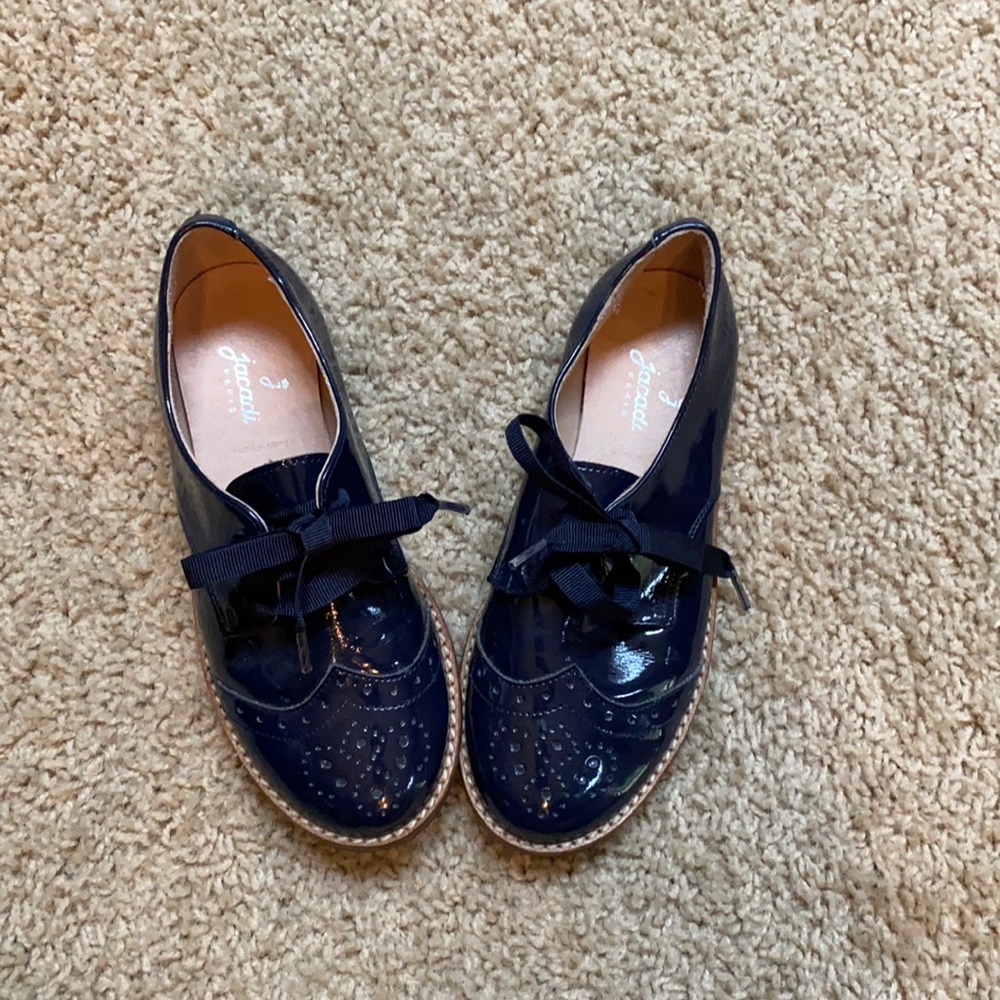 Jacadi Paris Navy Patent Leather Brogues size 30